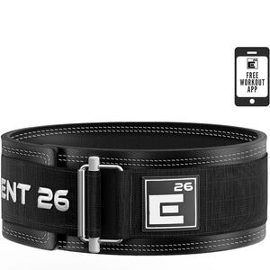 Element 26 Black Hybrid Leather Weightlifting Belt for Men & Women Self locking